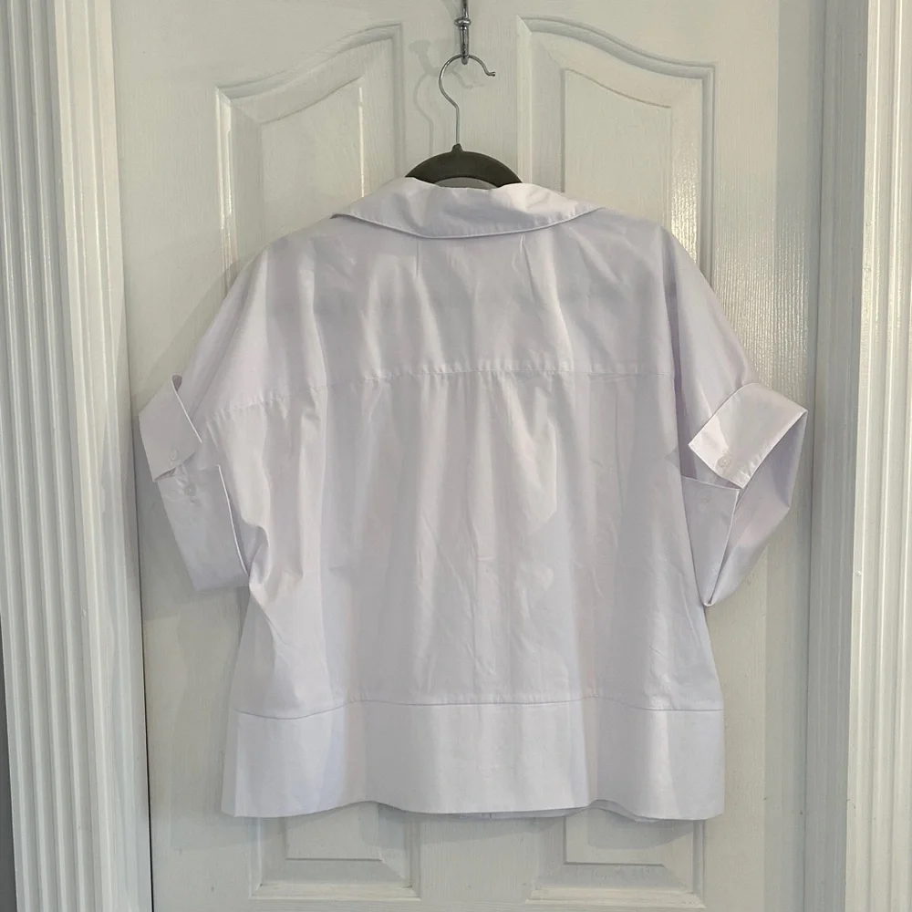 Elegant White Women's Button Down Shirt - Picture 5 of 7